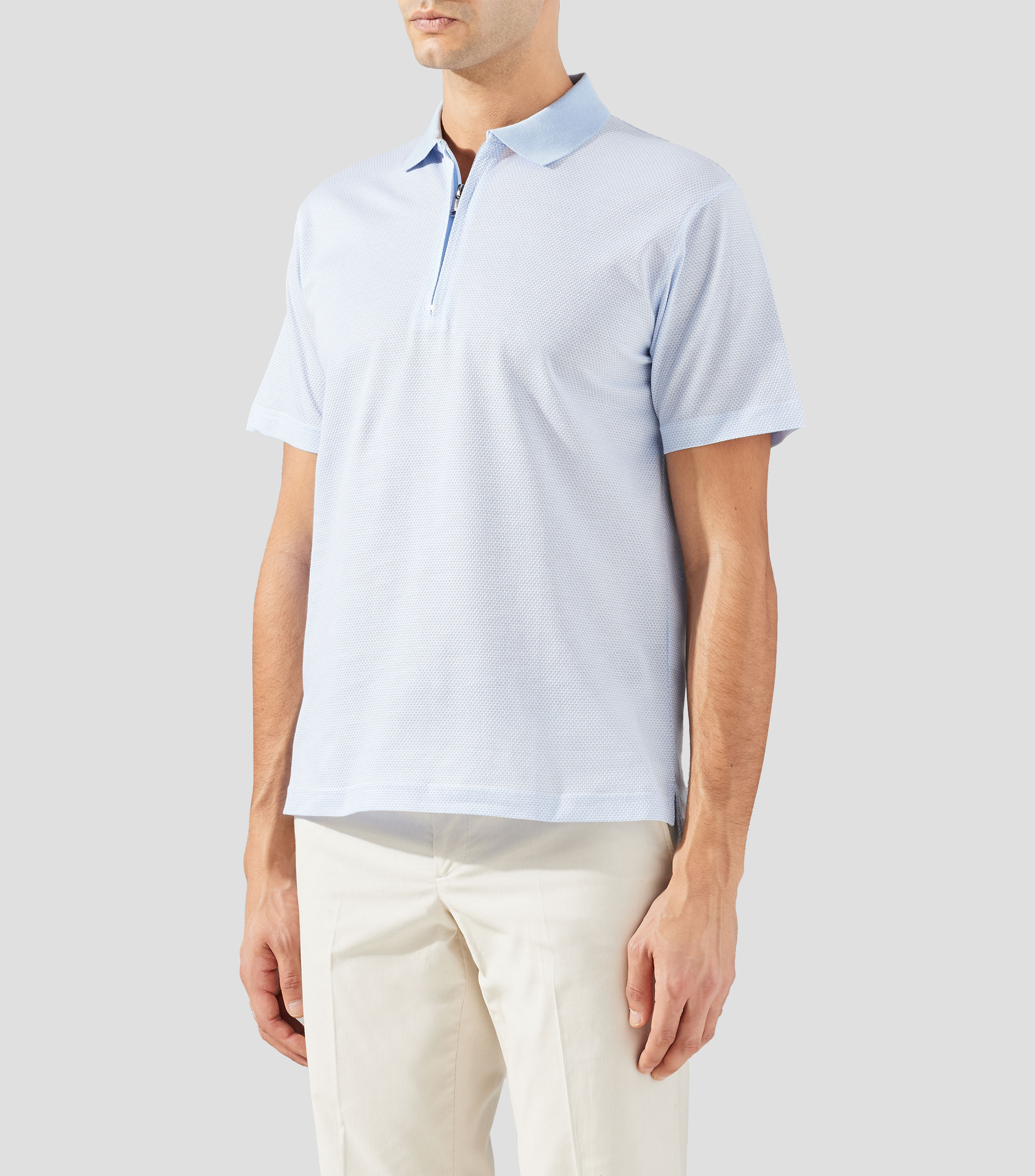 Playera tipo polo manga corta microdiseño Hombre